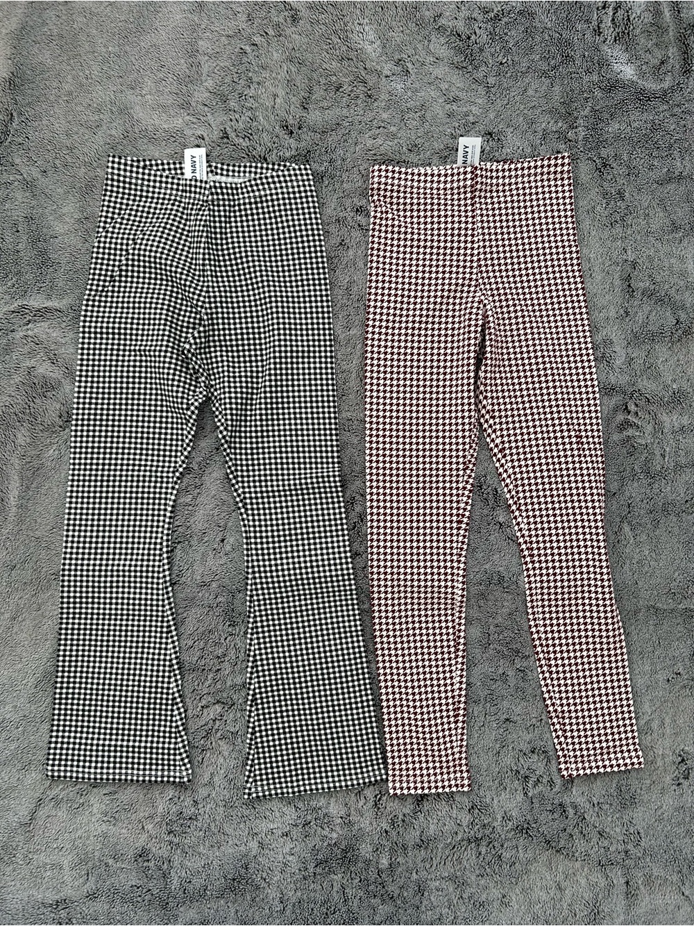 ❤️ NWT! Old Navy Two Pack Kids Houndstooth Leggings - Black & Burgundy